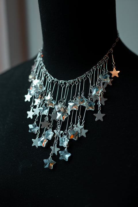 Silver star necklace.