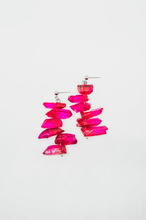 Raw crystal drop earrings by Smells Like Crime, Co.