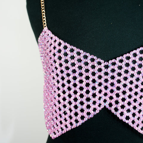 Pink beaded butterfly top by Smells Like Crime, Co.