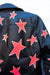 Black Leather Moto Jacket with Hand-Painted Stars - Size S - "Starstruck"