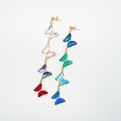 Jeweled butterfly earrings.