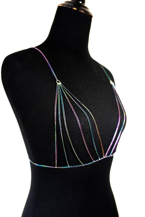 Rainbow chain bralette by Smells Like Crime, Co.