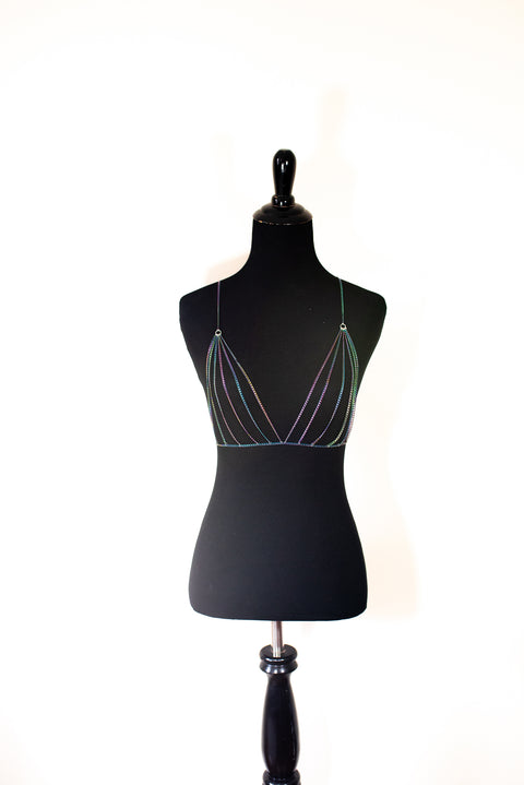 Rainbow chain bralette by Smells Like Crime, Co.