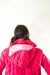 Pink quilted ski coat by Smells Like Crime, Co.