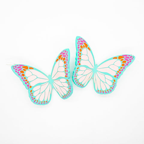 Aqua butterfly earrings by Smells Like Crime, Co.
