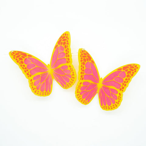 Yellow butterfly earrings by Smells Like Crime, Co.