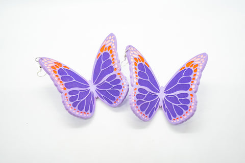 Lavender butterfly earrings by Smells Like Crime, Co.