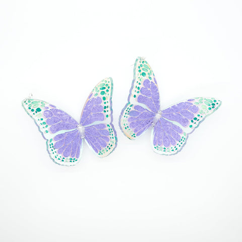Iridescent butterfly earrings by Smells Like Crime, Co.