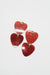 Red Glitter Heart Earrings - "First Date"