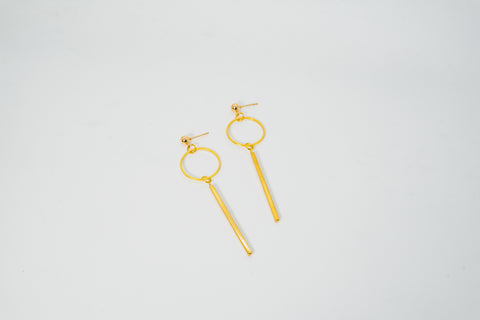 Gold drop earrings by Smells Like Crime, Co.